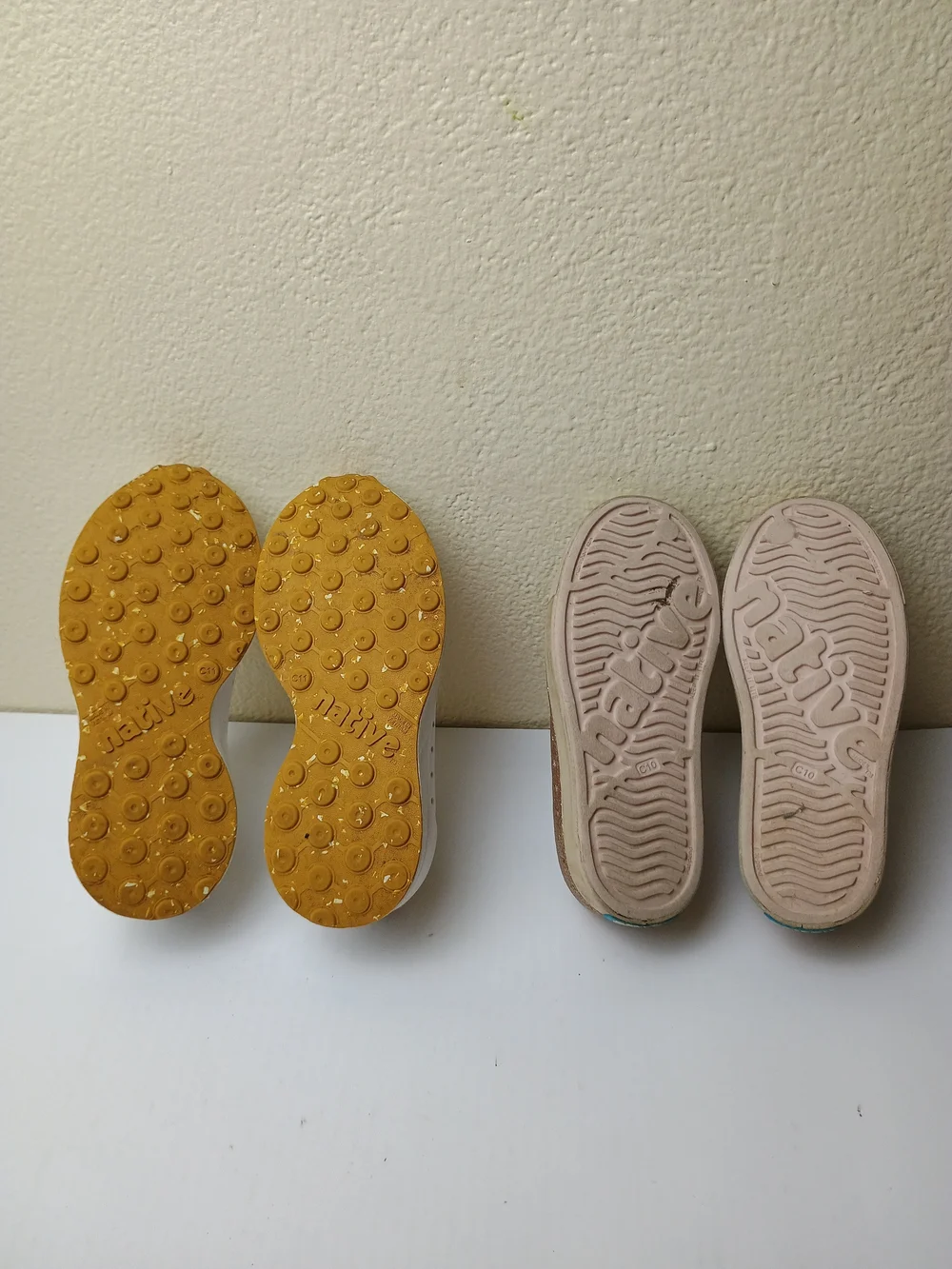 Native Little Kids Slip-On Water Shoes in White and Glitter Gold - Washable